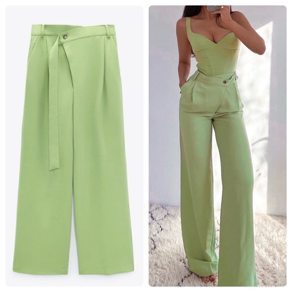 Zara Front Pleat Pants Lyocell Dress